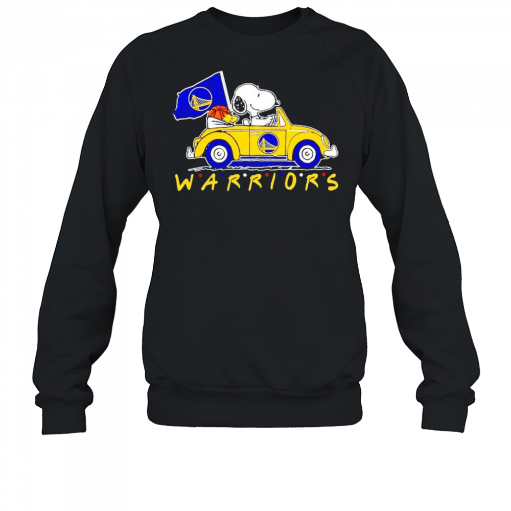 Snoopy and Woodstock driving car Golden State Warriors friends shirt Sweatshirt