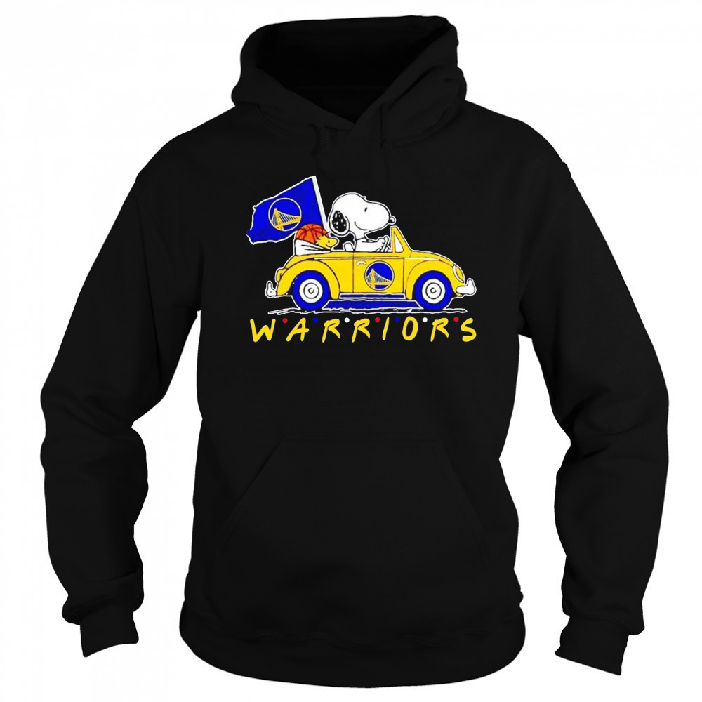 Snoopy and Woodstock driving car Golden State Warriors friends shirt Sweatshirt