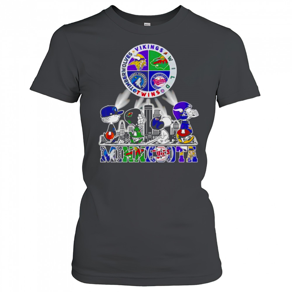 Snoopy Minnesota Twins Minnesota Vikings Minnesota Wild Timberwolves T-Shirt Women's T-shirt