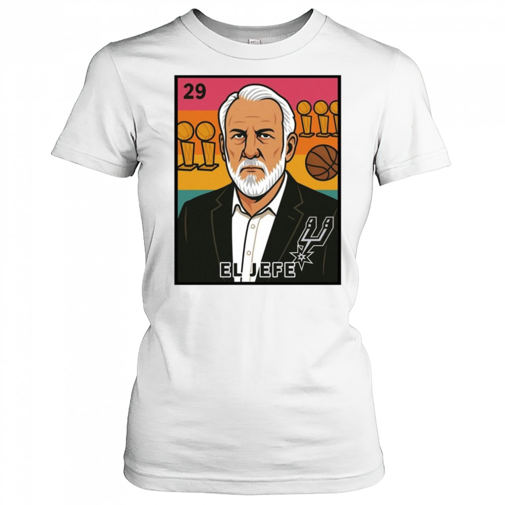 Spurnandez El Jefe Porvida Gregg Popovich San Antonio Spurs Retro Poster t-shirt Women's T-shirt