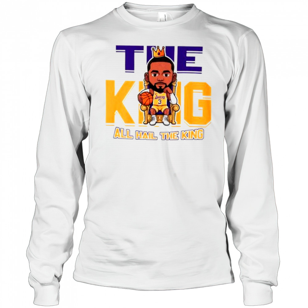 The king all hail the king LeBron James Los Angeles Lakers chibi shirt Long Sleeved