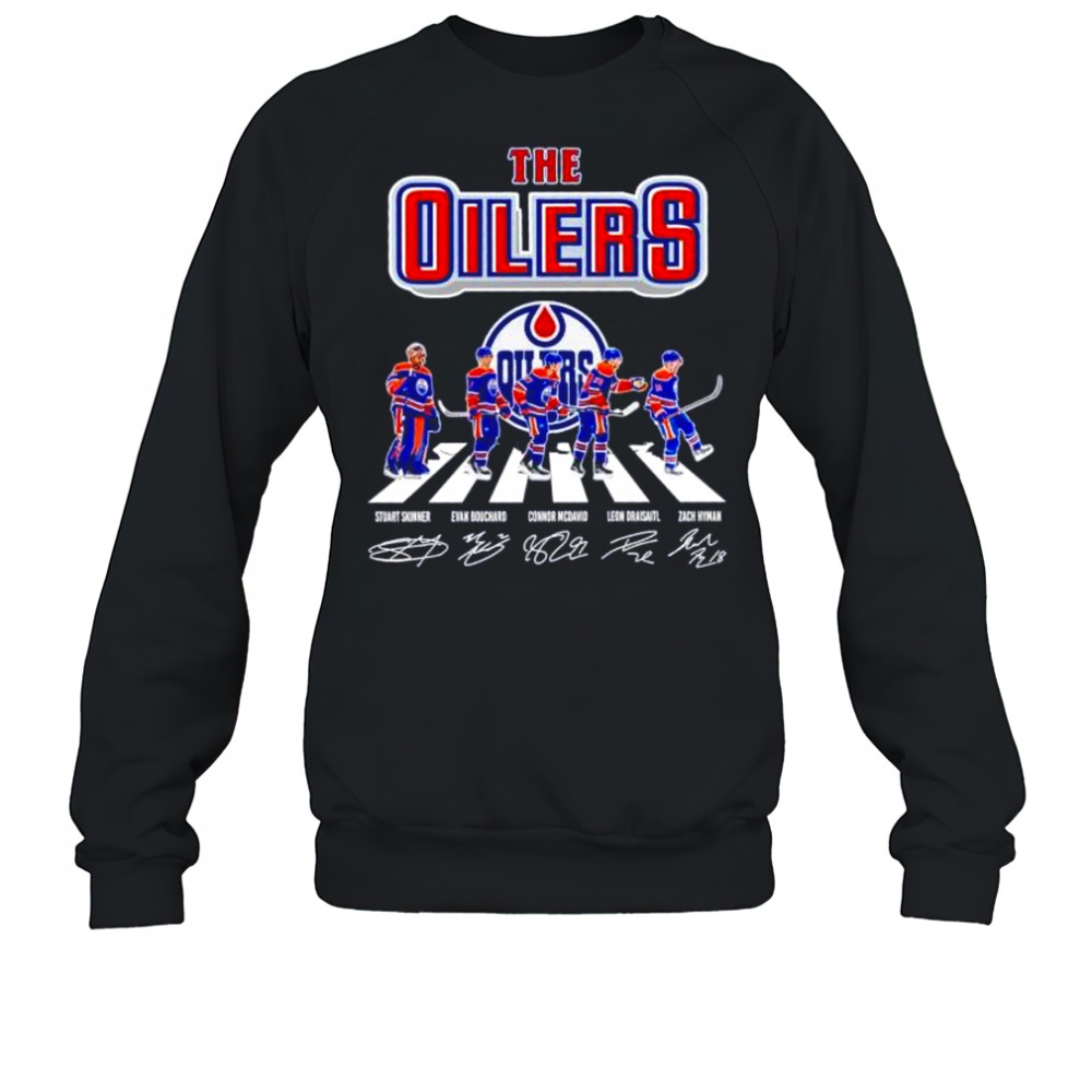The Oilers Skinner Bouchard McDavid Draisaitl Hyman abbey road signatures shirt Sweatshirt
