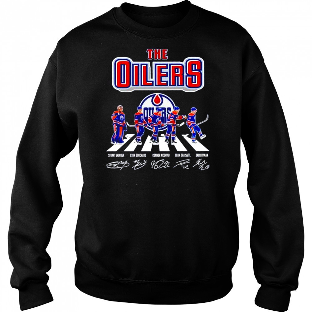 The Oilers Skinner Bouchard McDavid Draisaitl Hyman abbey road signatures shirt Hoodie