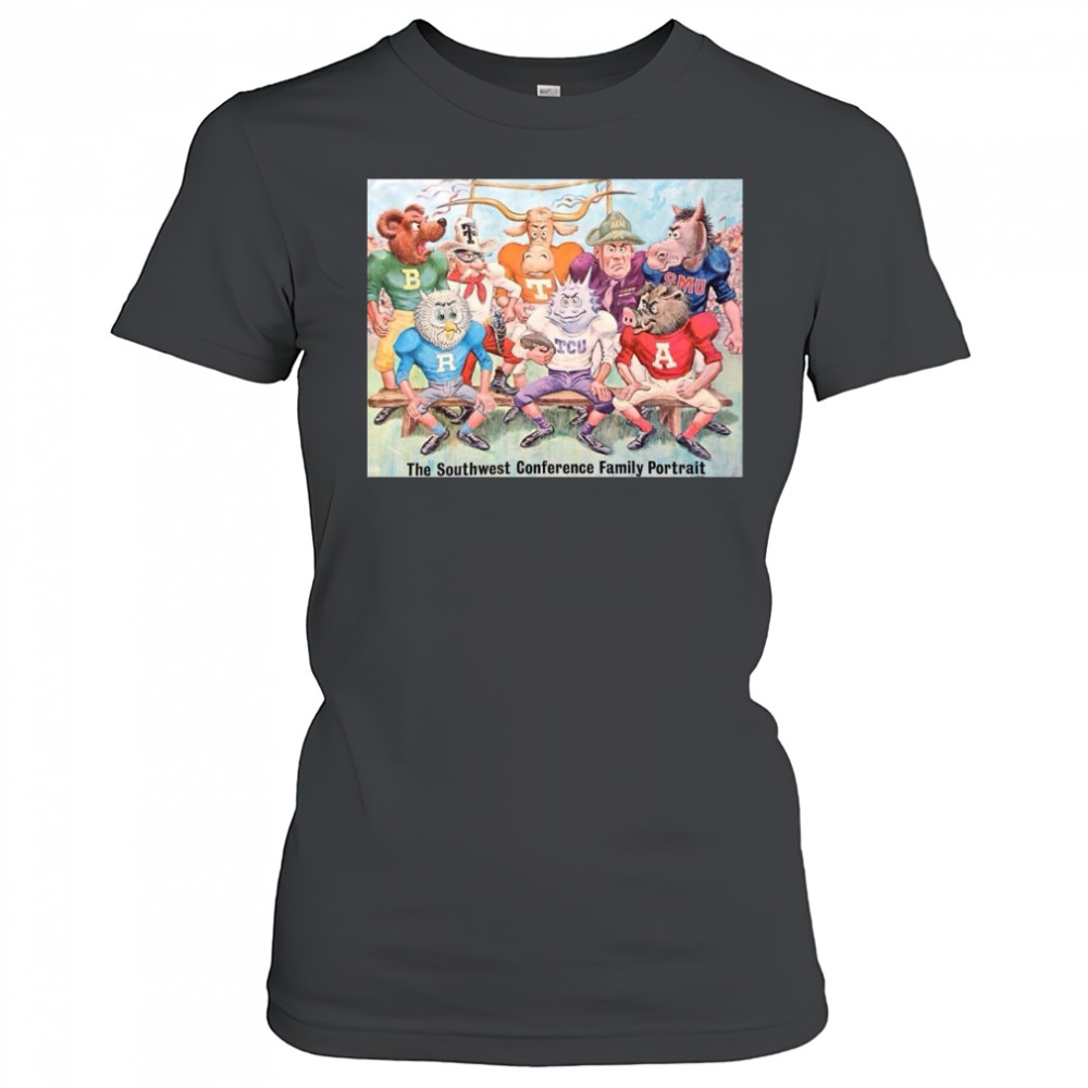 The Southwest Conference Family Portrait Arkansas Baylor Rice SMU TCU Texas Texas A&M Texas Tech Poster t-shirt Women's T-shirt