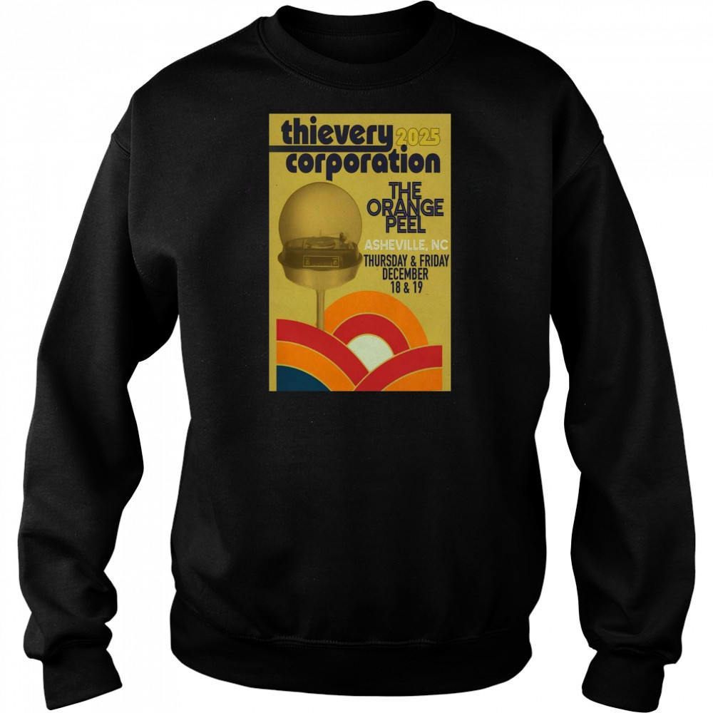 Thievery Corporation Dec 18-19 2025 The Orange Pell Asheville NC Show t-shirt Hoodie
