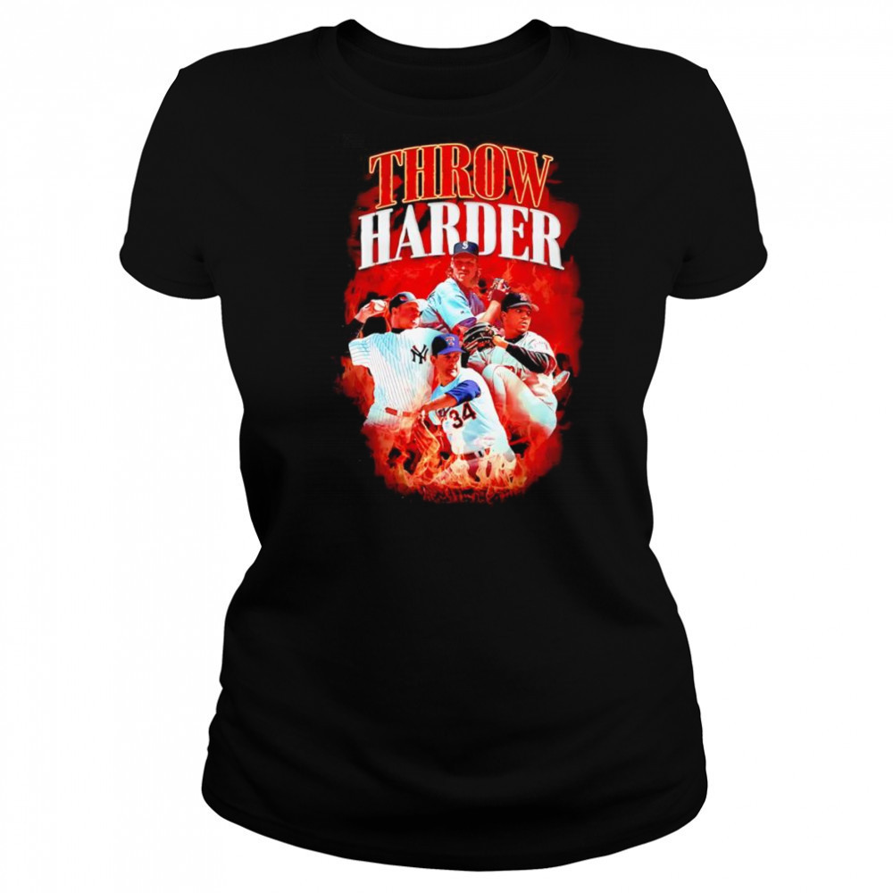 Throw Harder MLB baseball retro shirt Women's T-shirt