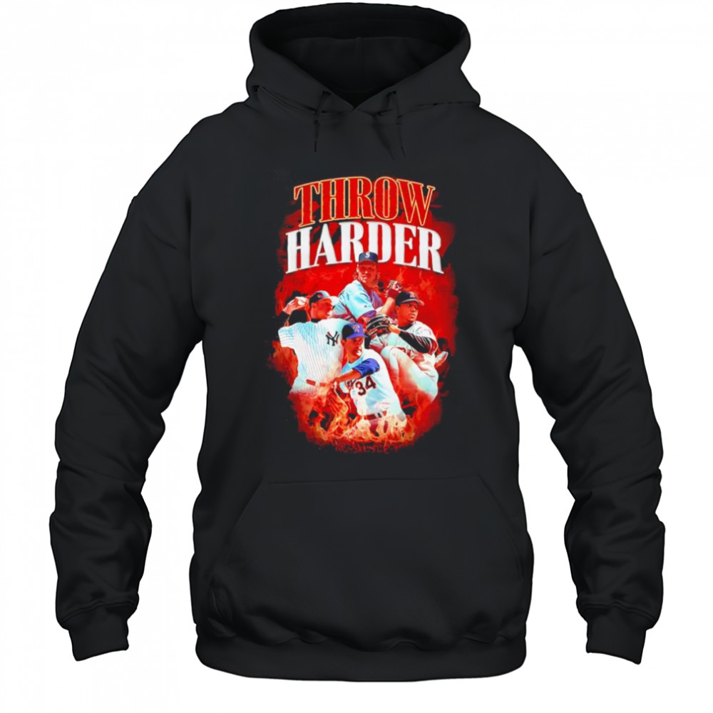 Throw Harder MLB baseball retro shirt Hoodie