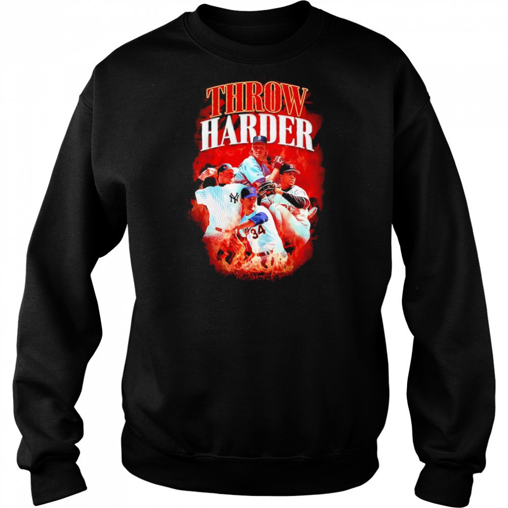 Throw Harder MLB baseball retro shirt Hoodie