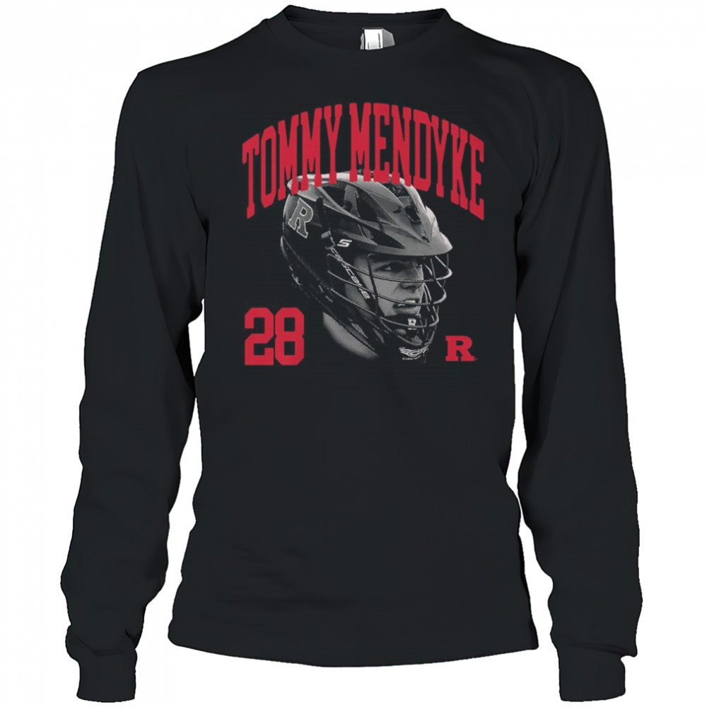 Tommy Mendyke 28 Rutgers Scarlet Knights Lacrosse NCAA Division I Portrait t-shirt Long Sleeved