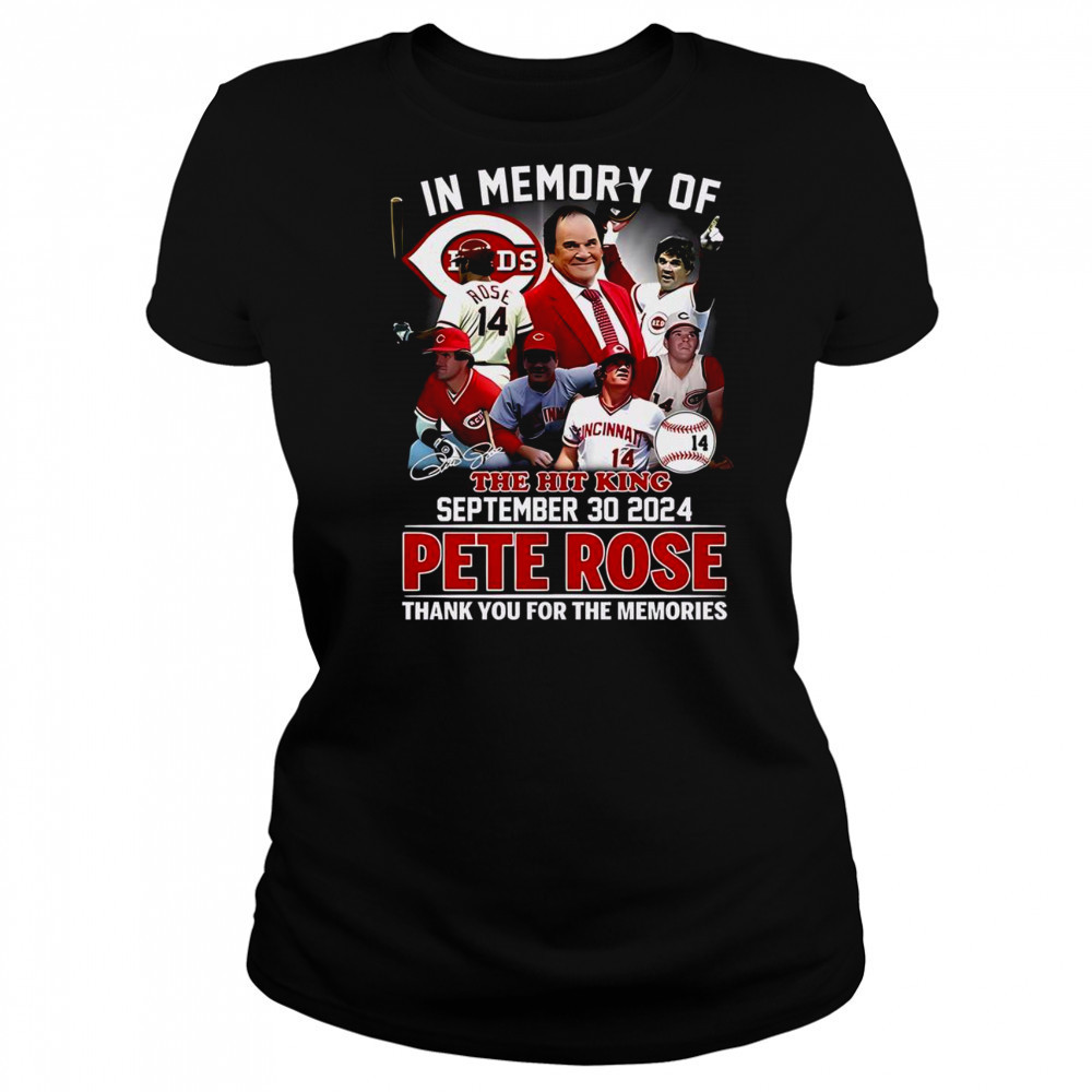 Top In Memory Of The Hit King Pete Rose Thank You For The Memories T-Shirt Women's T-shirt