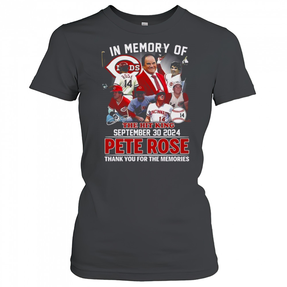 Top In Memory Of The Hit King Pete Rose Thank You For The Memories T-Shirt Women's T-shirt