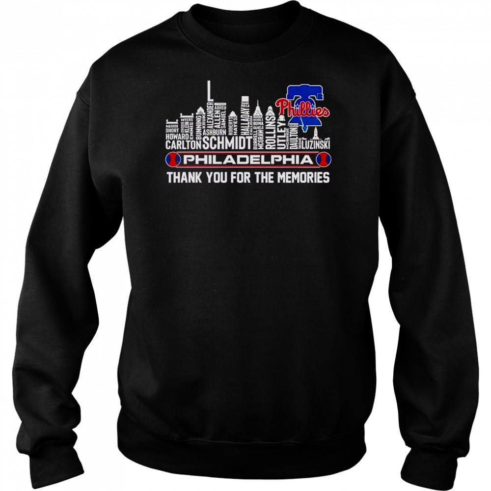 Top Philadelphia Phillies Skyline City Name Thank You For The Memories T-Shirt Hoodie