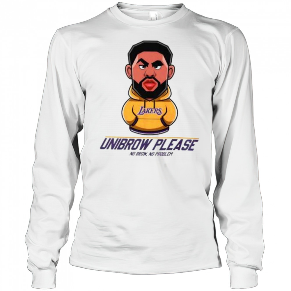 Unibrow please no brow no problem Anthony Davis Los Angeles Lakers shirt Long Sleeved