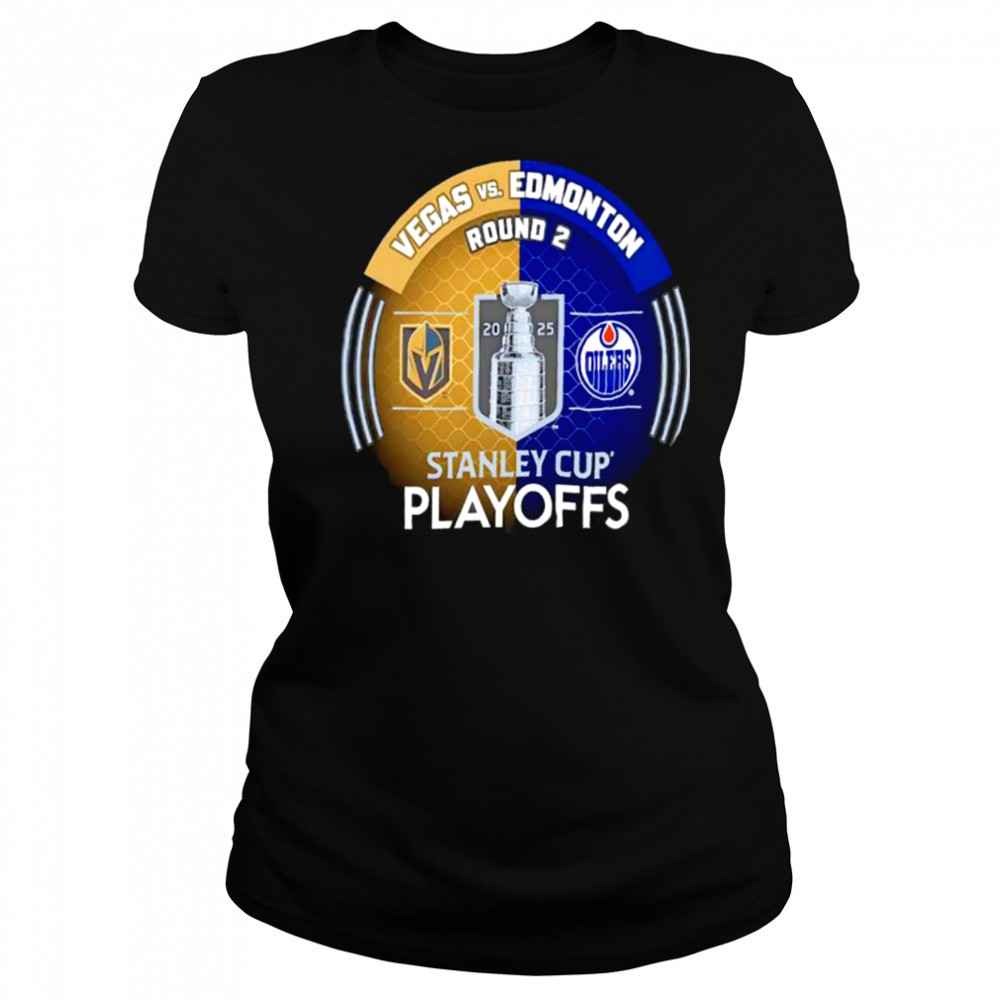 Vegas Golden Knights vs. Edmonton Oilers Inglasco 2025 Stanley Cup Playoffs Second Round Dueling Match Up Hockey shirt Women's T-shirt