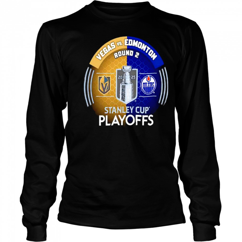 Vegas Golden Knights vs. Edmonton Oilers Inglasco 2025 Stanley Cup Playoffs Second Round Dueling Match Up Hockey shirt Long Sleeved