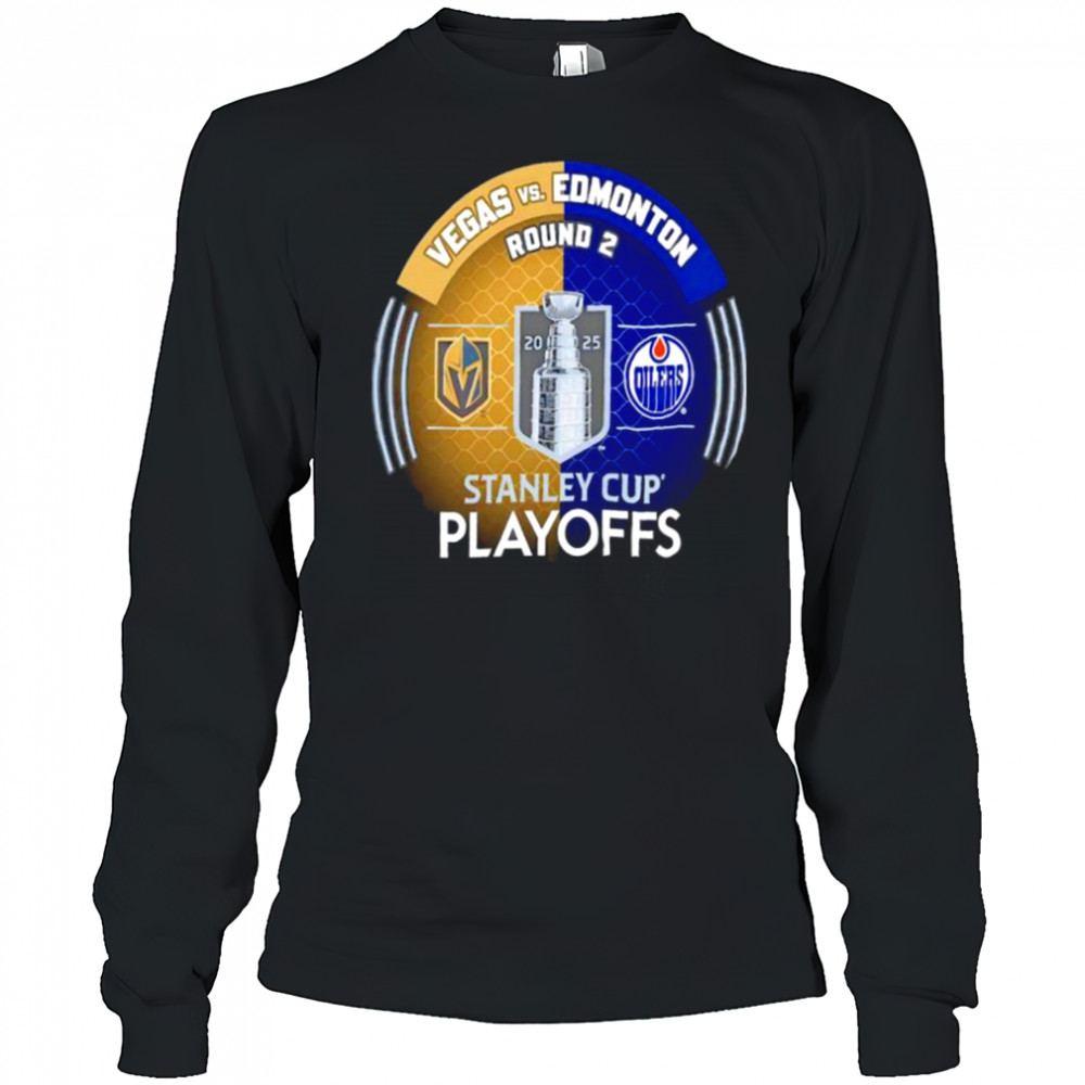 Vegas Golden Knights vs. Edmonton Oilers Inglasco 2025 Stanley Cup Playoffs Second Round Dueling Match Up Hockey shirt Long Sleeved