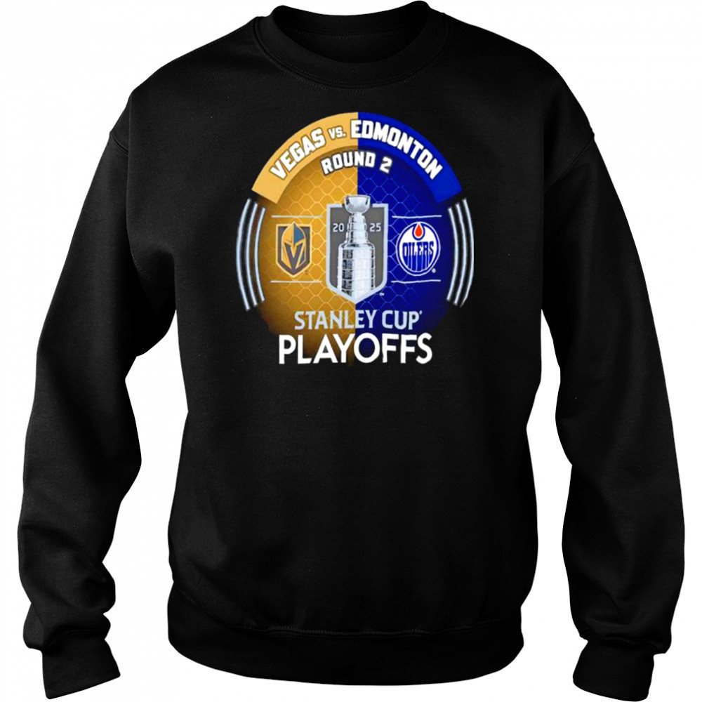 Vegas Golden Knights vs. Edmonton Oilers Inglasco 2025 Stanley Cup Playoffs Second Round Dueling Match Up Hockey shirt Hoodie