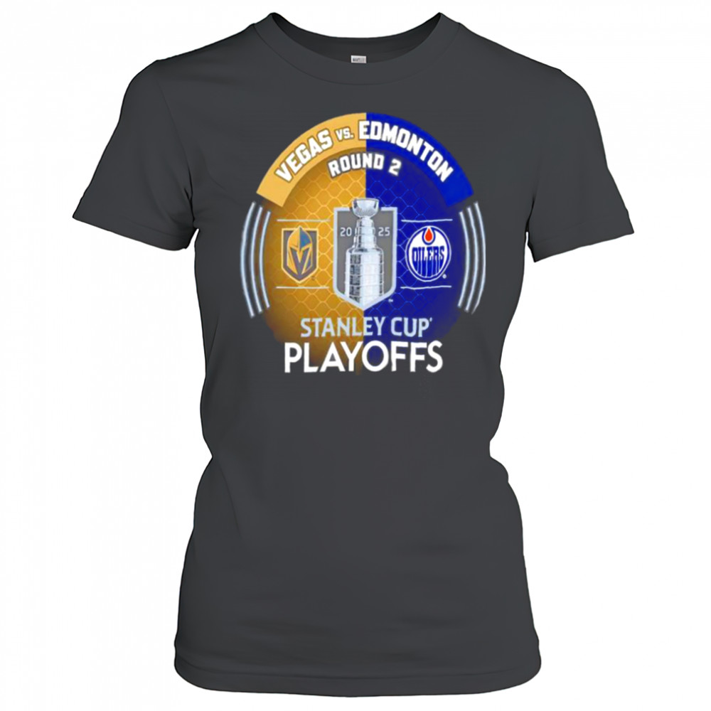 Vegas Golden Knights vs. Edmonton Oilers Inglasco 2025 Stanley Cup Playoffs Second Round Dueling Match Up Hockey shirt Women's T-shirt