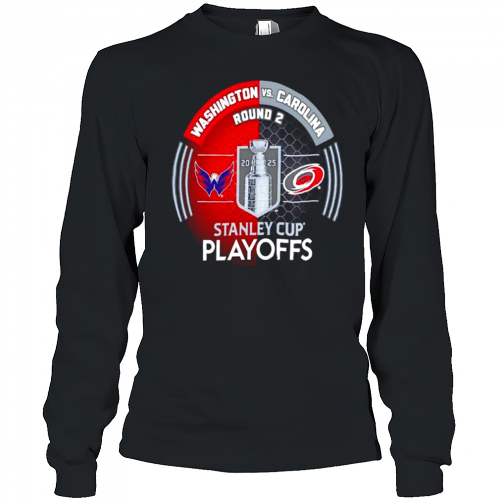 Washington Capitals vs. Carolina Hurricanes Inglasco 2025 Stanley Cup Playoffs Second Round Dueling Match Up Hockey shirt Long Sleeved