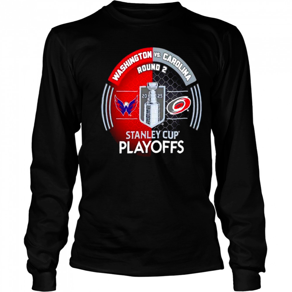 Washington Capitals vs. Carolina Hurricanes Inglasco 2025 Stanley Cup Playoffs Second Round Dueling Match Up Hockey shirt Long Sleeved