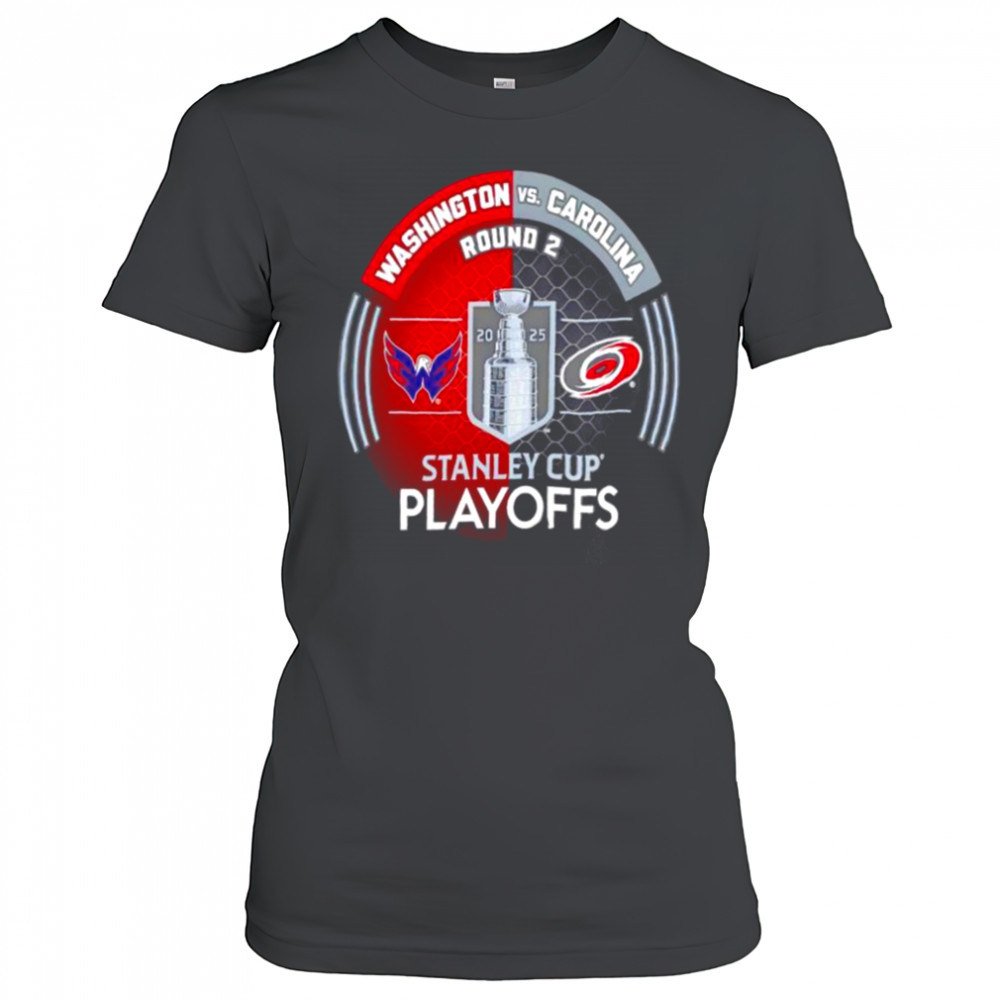 Washington Capitals vs. Carolina Hurricanes Inglasco 2025 Stanley Cup Playoffs Second Round Dueling Match Up Hockey shirt Women's T-shirt