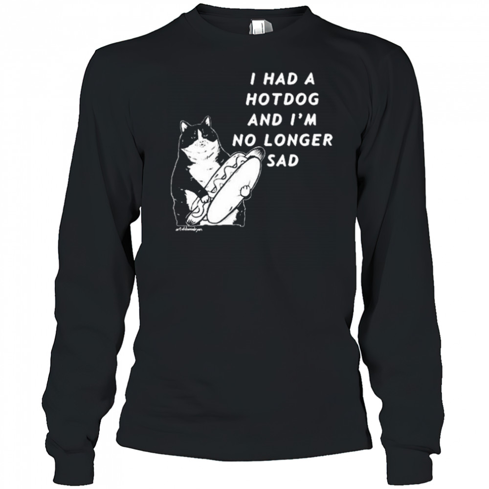 Danial Ryan Wearing I Had A Hotdog And I’m No Longer Sad t-shirt Long Sleeved