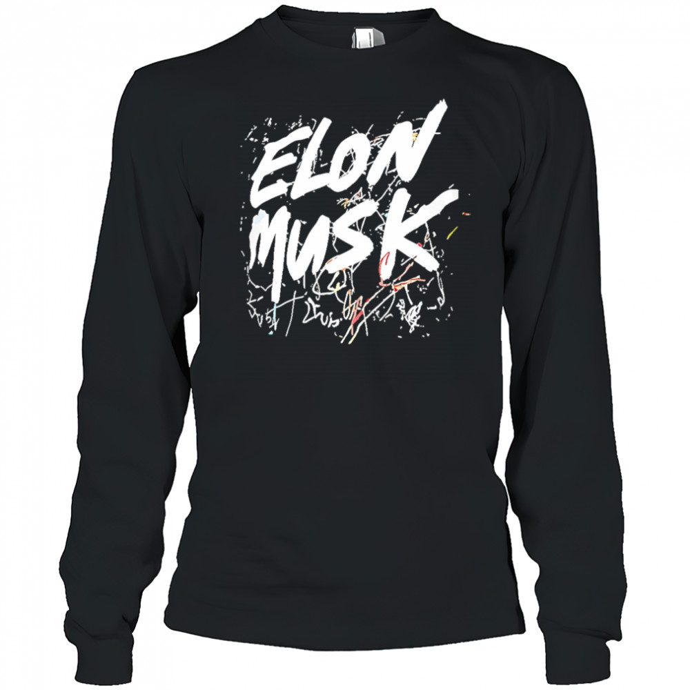 Elon Musk scribble letter shirt Long Sleeved