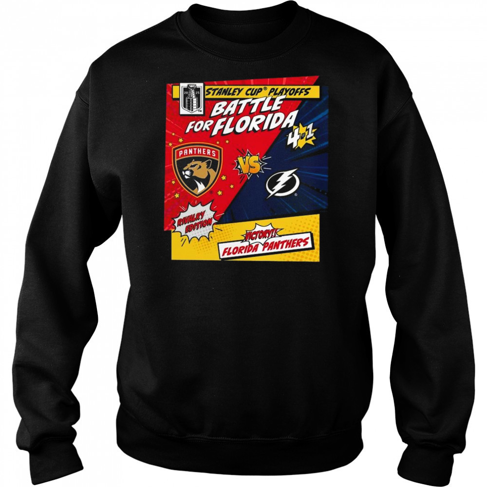 Florida Panthers vs. Tampa Bay Lightning 2025 Stanley Cup Playoffs Rivalry Comic Pop Shirt Hoodie