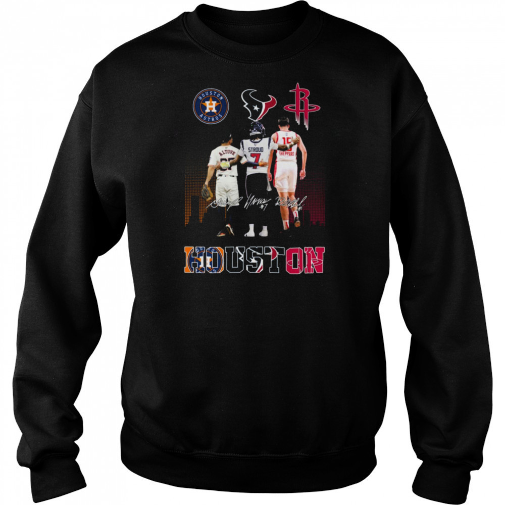Houston Astros x Houston Texans x Houston Rockets Signature Unisex T Shirt Hoodie
