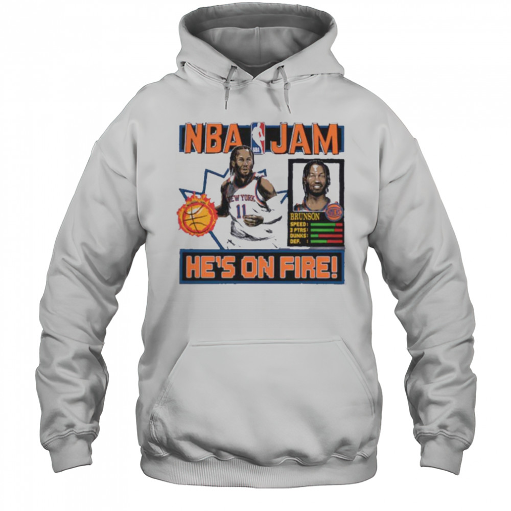 Jalen Brunson New York Knicks Homage Unisex NBA Jam Tri Blend T Shirt Hoodie