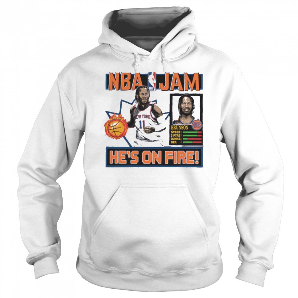 Jalen Brunson New York Knicks Homage Unisex NBA Jam Tri Blend T Shirt Sweatshirt