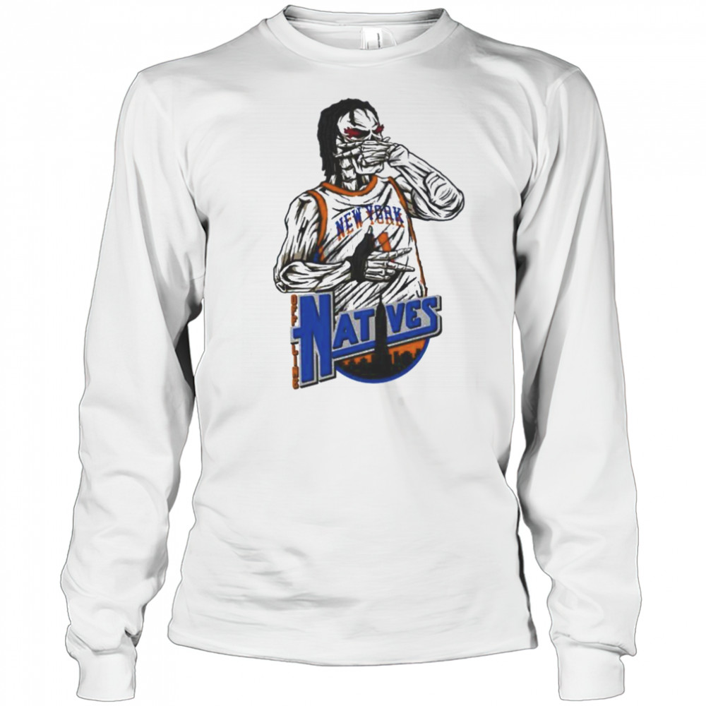 Jalen Brunson Three Point Celebration Natives New York Knicks T shirts Long Sleeved