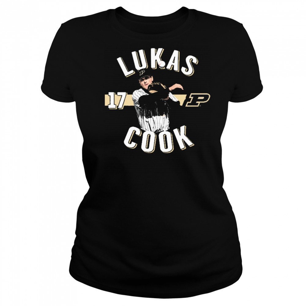 Lukas Cook 17 Purdue Boilermakers Baseball NCAA Division I Portrait t-shirt Women's T-shirt