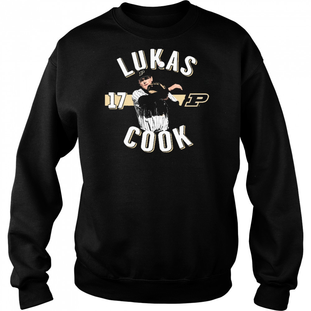 Lukas Cook 17 Purdue Boilermakers Baseball NCAA Division I Portrait t-shirt Hoodie