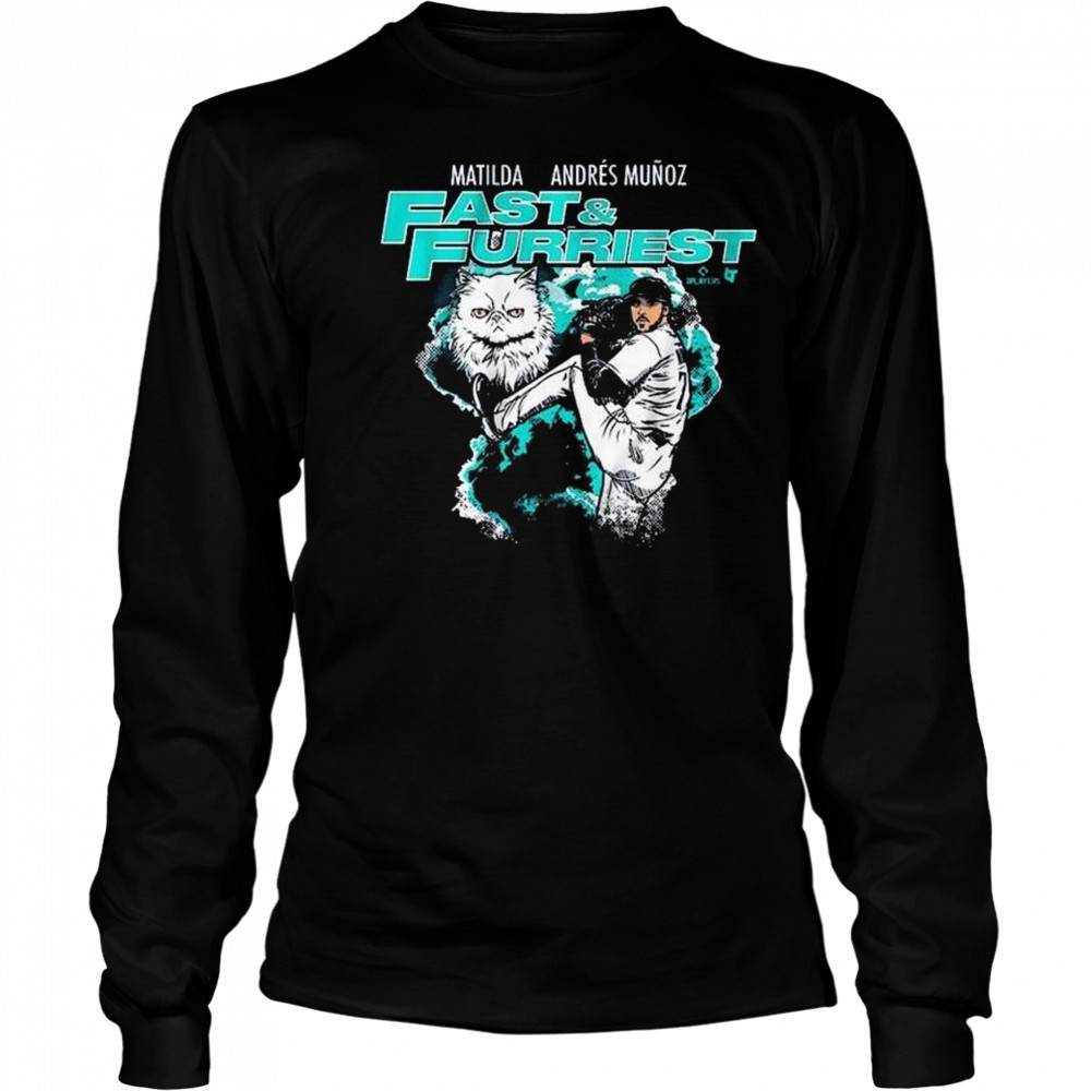 Matilda Andres Muñoz Fast & Furriest Seattle Mariners MLB Graphic t-shirt Long Sleeved