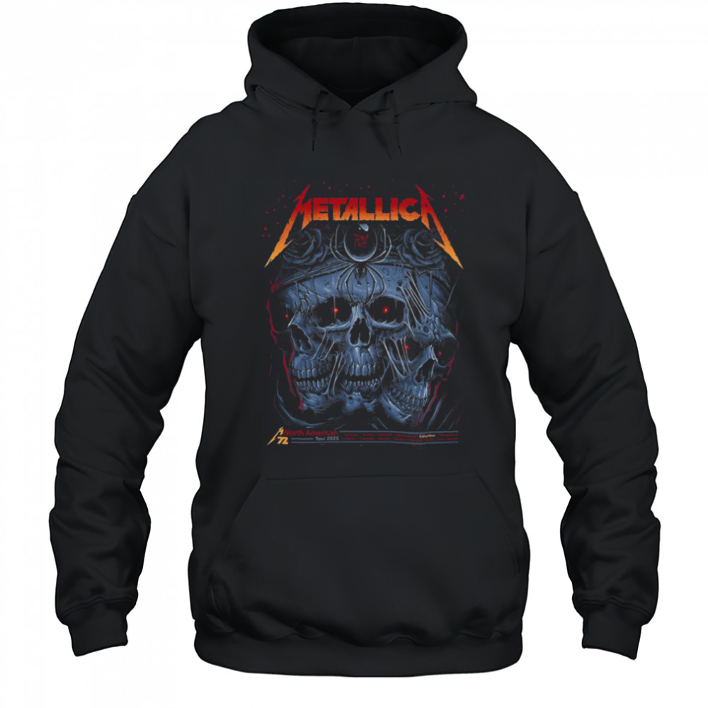 Metallica M72 Sonic Temple North American Tour 2025 Event Poster In Columbus Ohio At Historic Crew Stadium Unisex T Shirt Hoodie