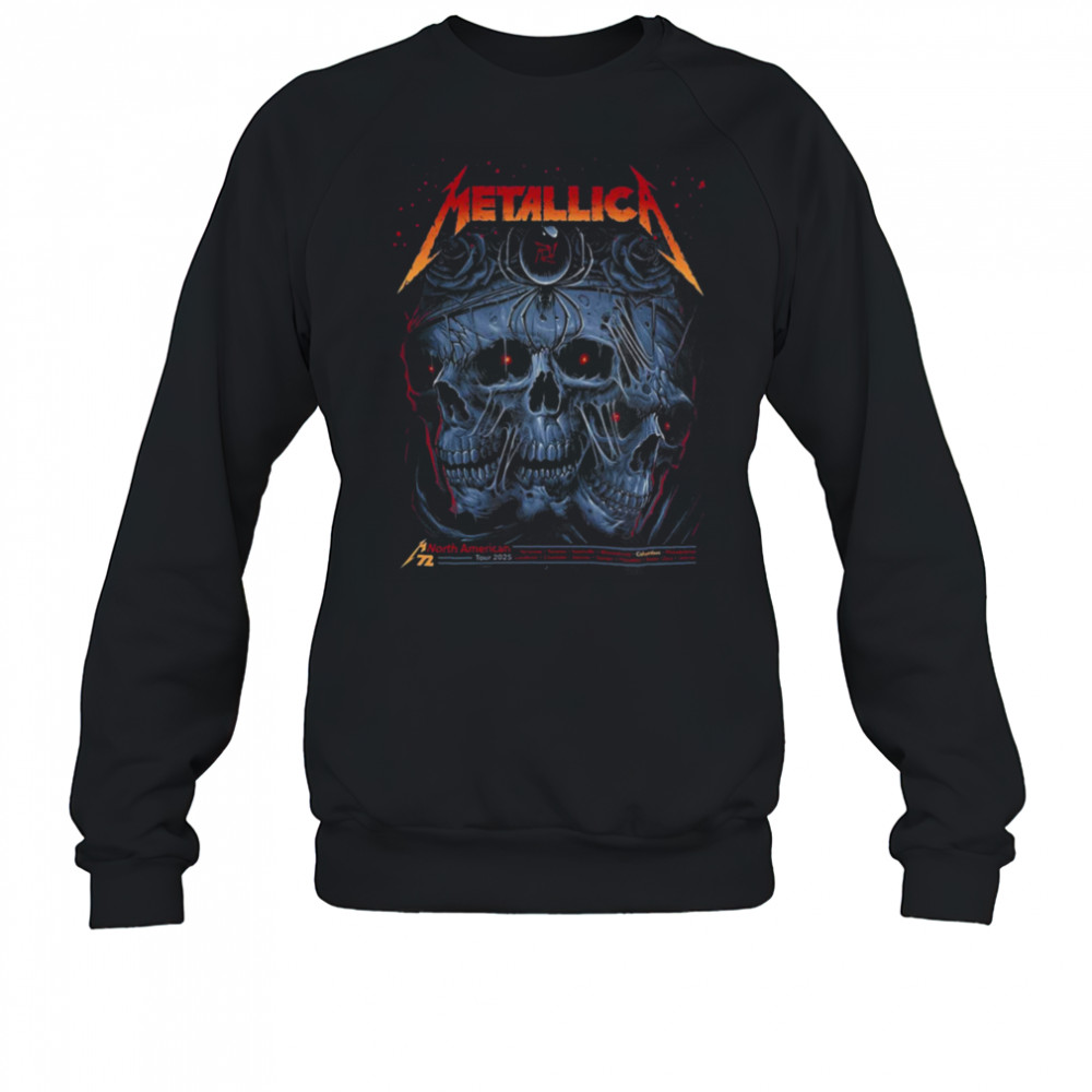 Metallica M72 Sonic Temple North American Tour 2025 Event Poster In Columbus Ohio At Historic Crew Stadium Unisex T Shirt Sweatshirt
