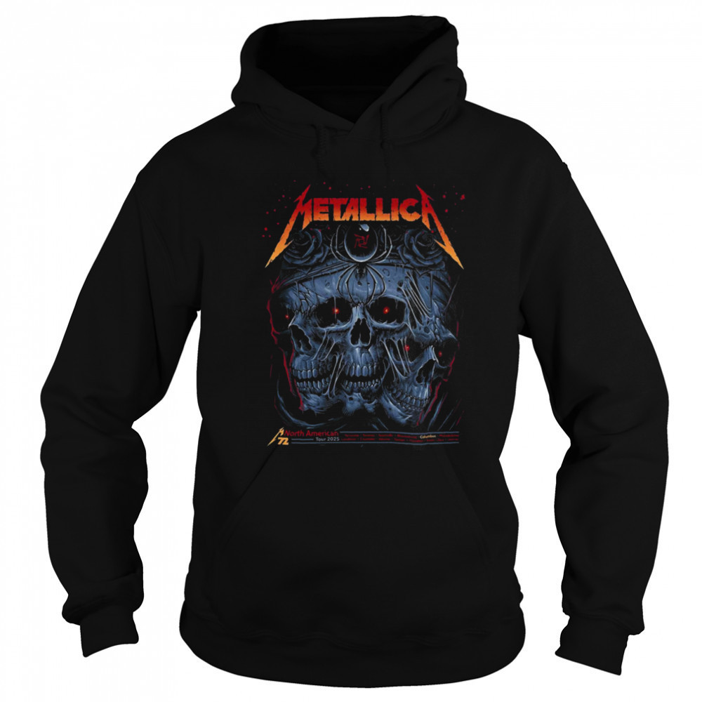 Metallica M72 Sonic Temple North American Tour 2025 Event Poster In Columbus Ohio At Historic Crew Stadium Unisex T Shirt Sweatshirt