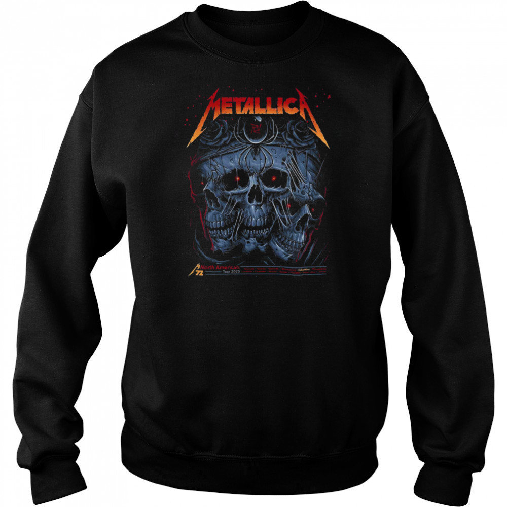 Metallica M72 Sonic Temple North American Tour 2025 Event Poster In Columbus Ohio At Historic Crew Stadium Unisex T Shirt Hoodie