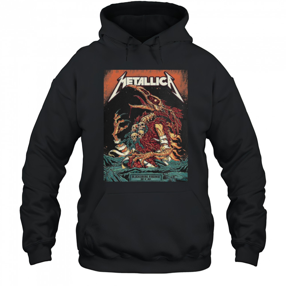 Metallica M72 Virginia Tech Pop Up Shop At Lane Stadium In Blacksburg Virginia United States On May 7 2025 Unisex T Shirt Hoodie