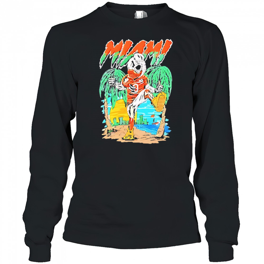 Miami Hurricanes Football Graphic Mascot shirt Long Sleeved