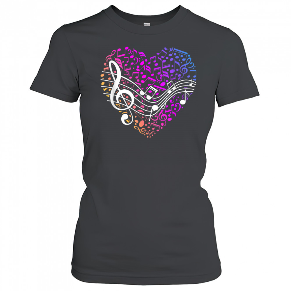 Musical Notes Heart Treble Clef Music T-Shirt Women's T-shirt