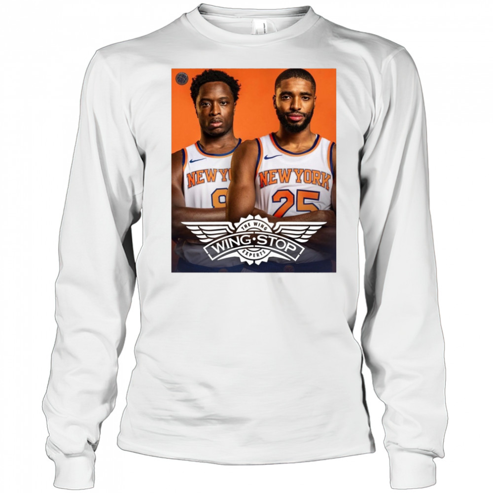 OG Anunoby and Mikal Bridges New York Knicks Wingstop The Wing Experts Poster t-shirt Long Sleeved
