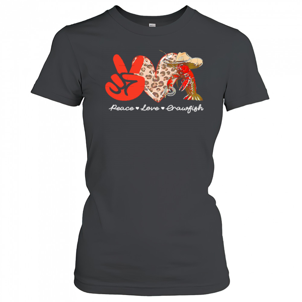 Peace Love Crawfish Leopard shirt Women's T-shirt