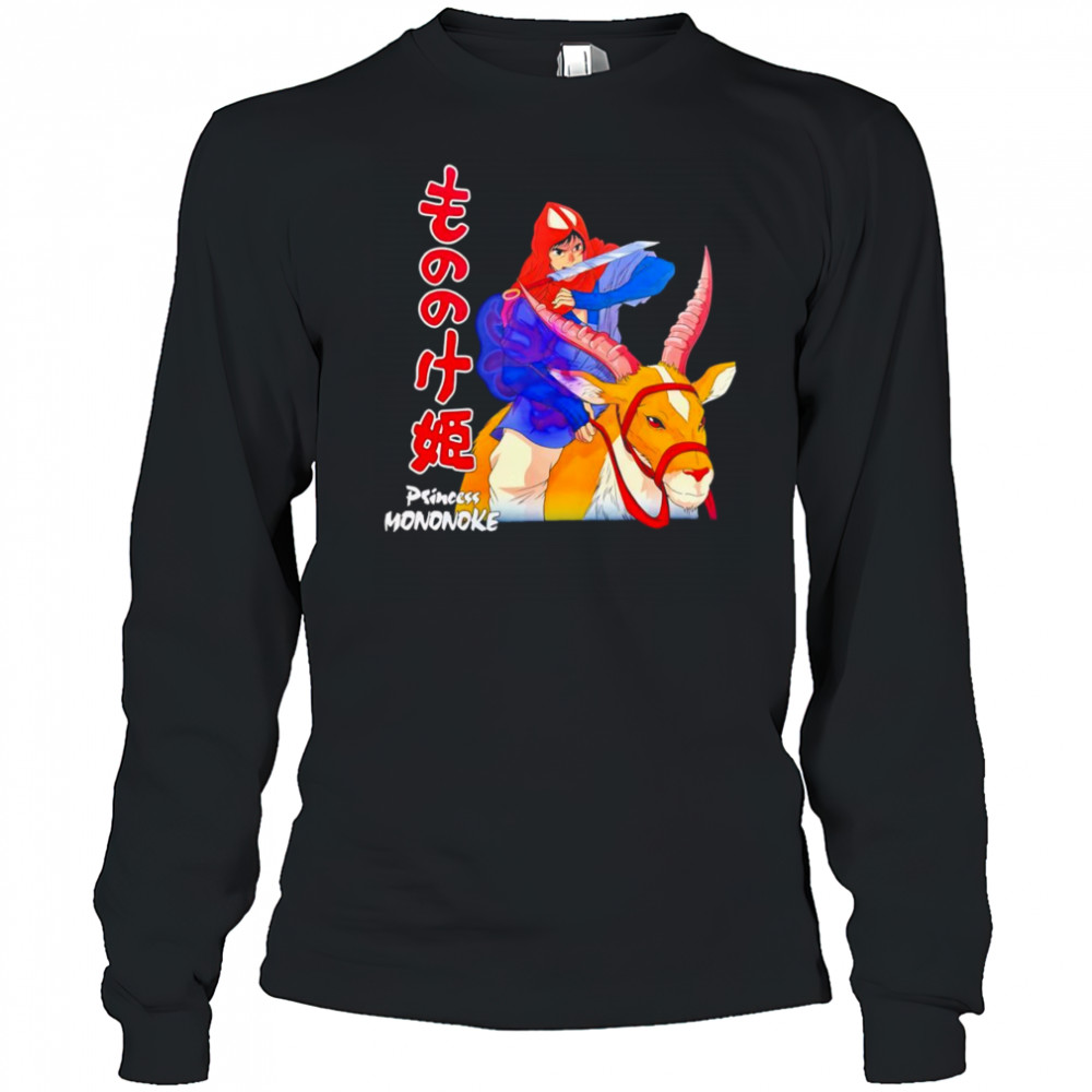 Princess Mononoke riding deer shirt Long Sleeved