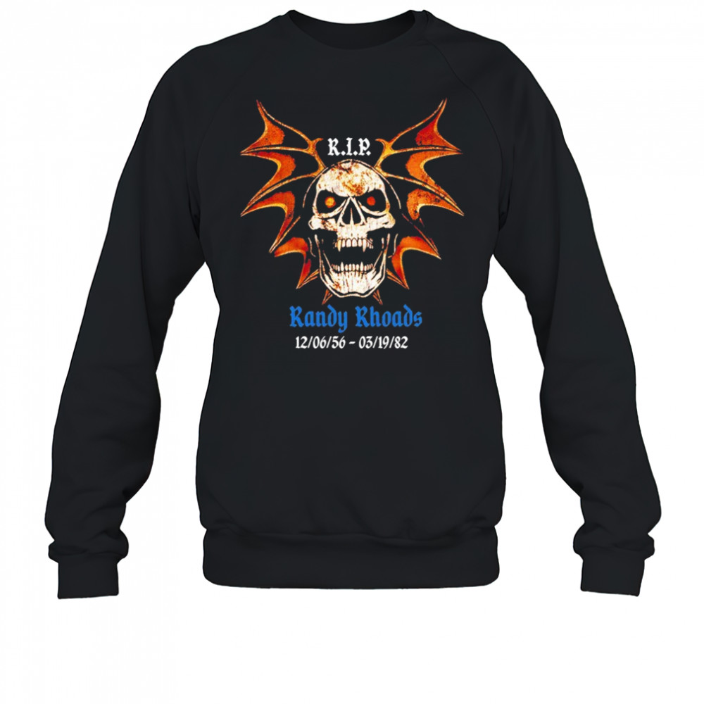 Randy Rhoads Rip Skull Bat Wings T-shirt Sweatshirt