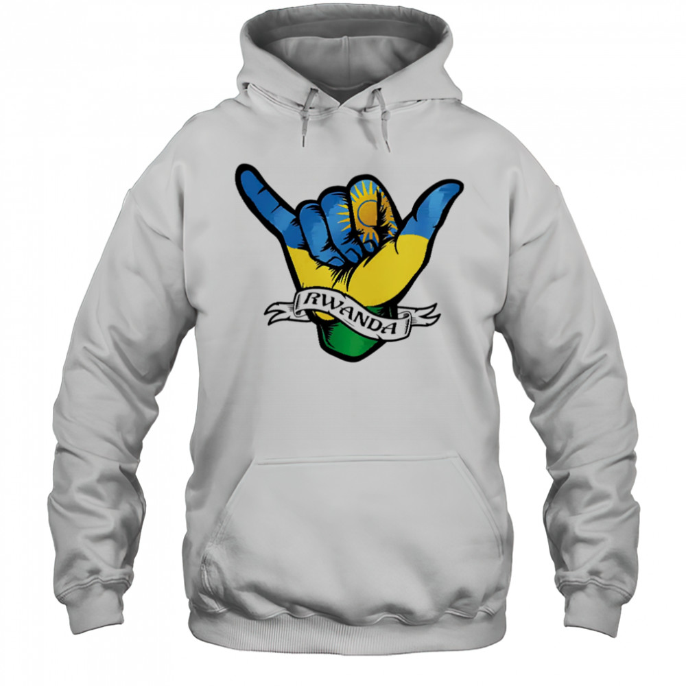 Rwanda Flag Shaka Hand Symbol shirt Hoodie