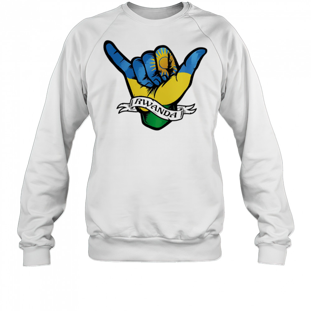 Rwanda Flag Shaka Hand Symbol shirt Sweatshirt