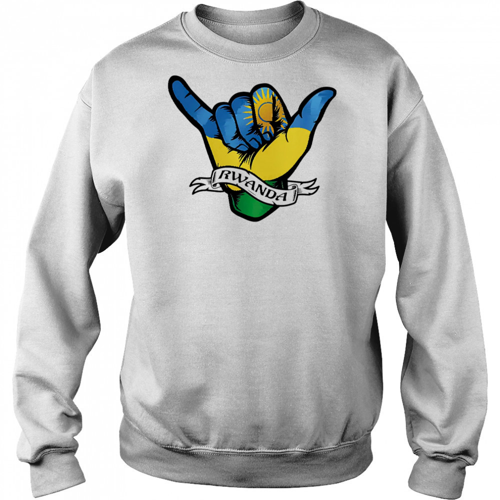 Rwanda Flag Shaka Hand Symbol shirt Hoodie