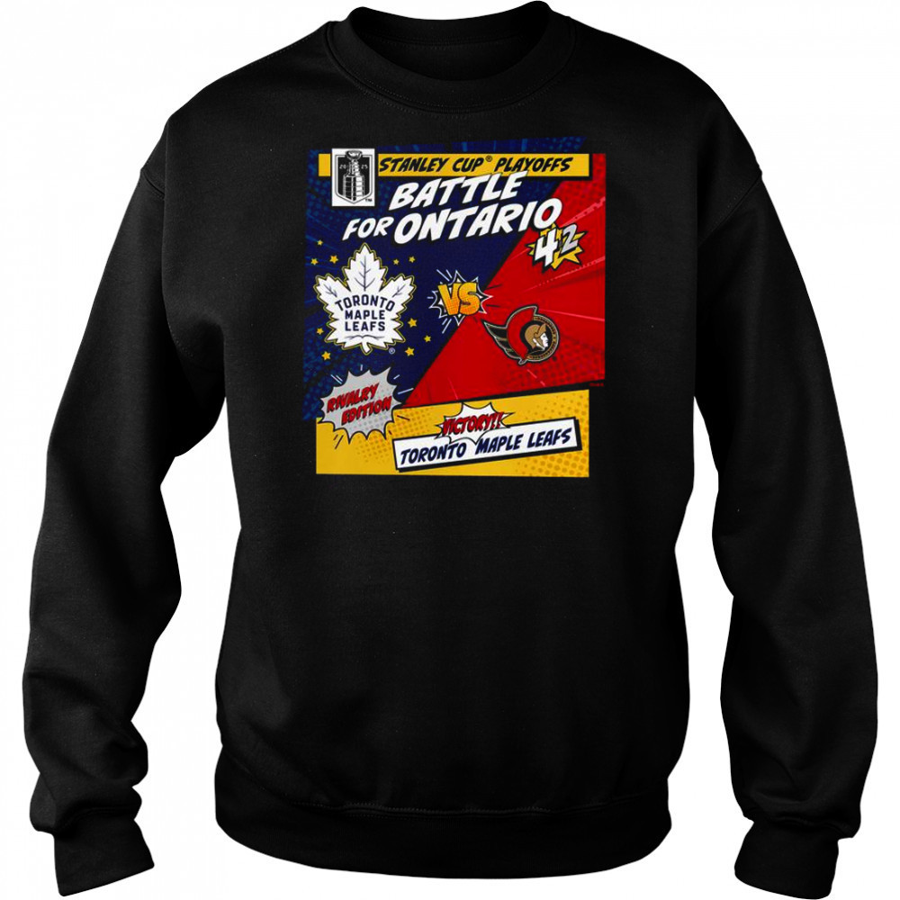 Toronto Maple Leafs Vs Ottawa Senators 2025 Stanley Cup Playoffs Rivalry Comic Pop T-Shirt Hoodie